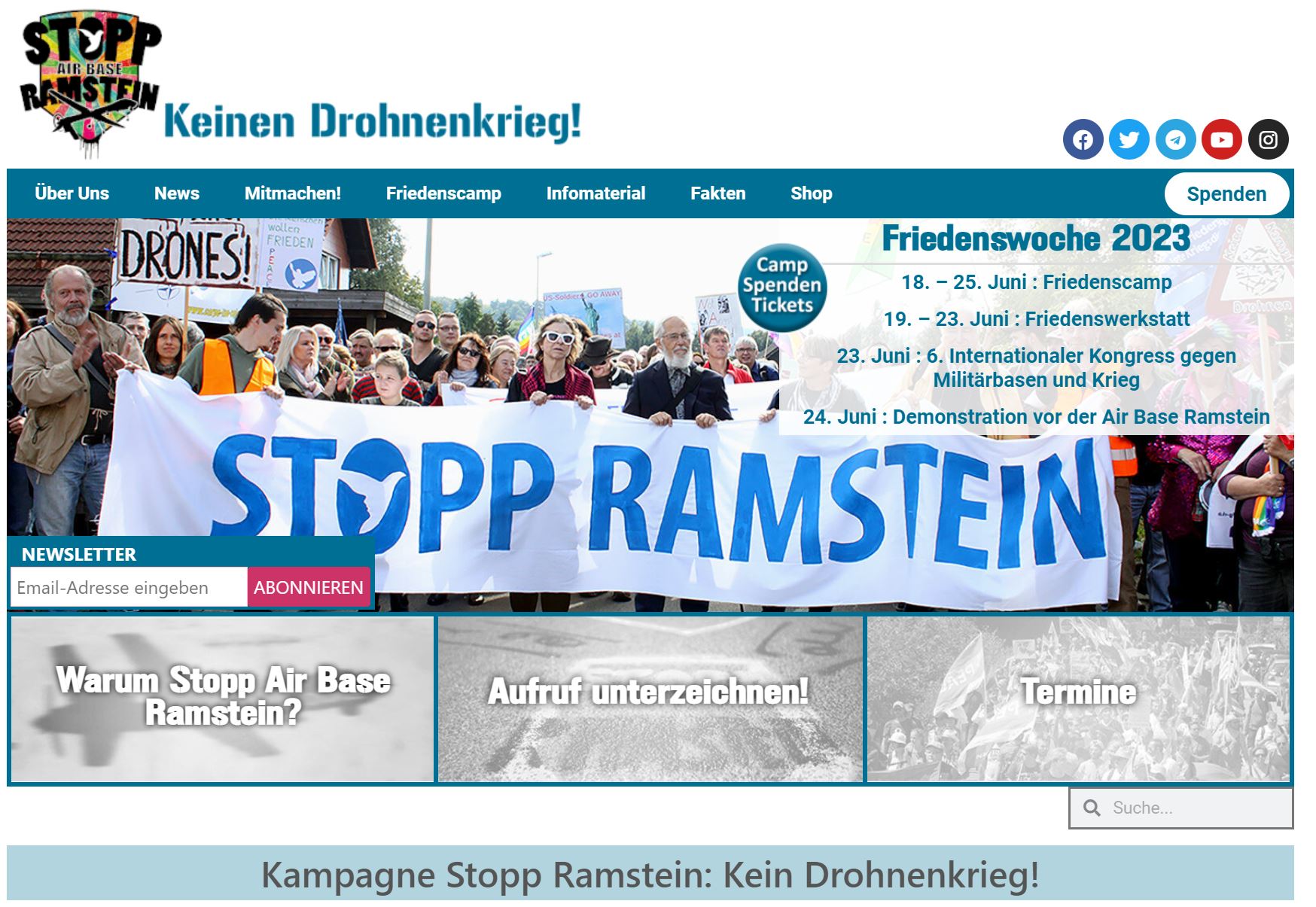 Kampagne Stopp Ramstein  Kein Drohnenkrieg