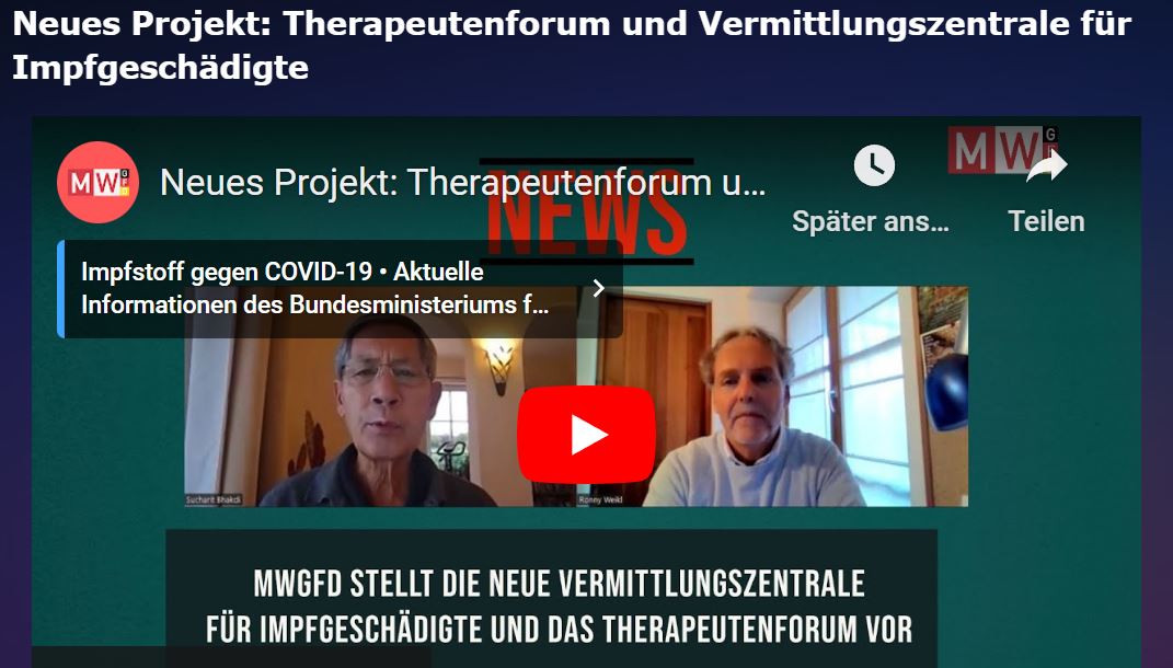 Neues Projekt   Therapeutenforum und Vermittlungszentrale für Impfgeschädigte