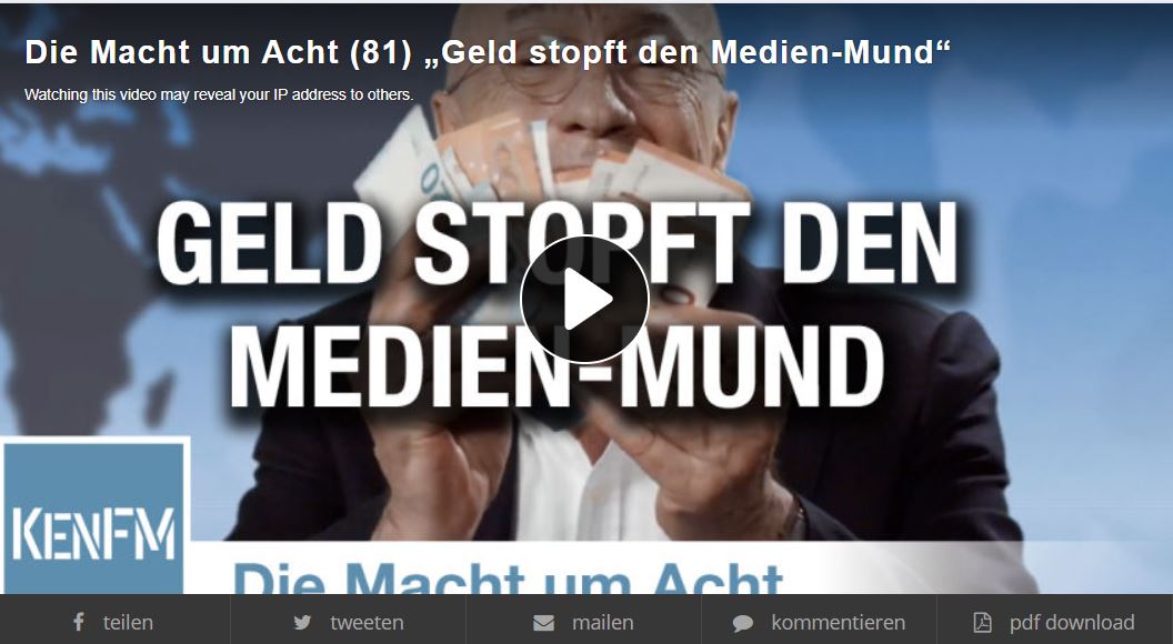 Die Macht um 8   Geld stopft den Medien den Mund