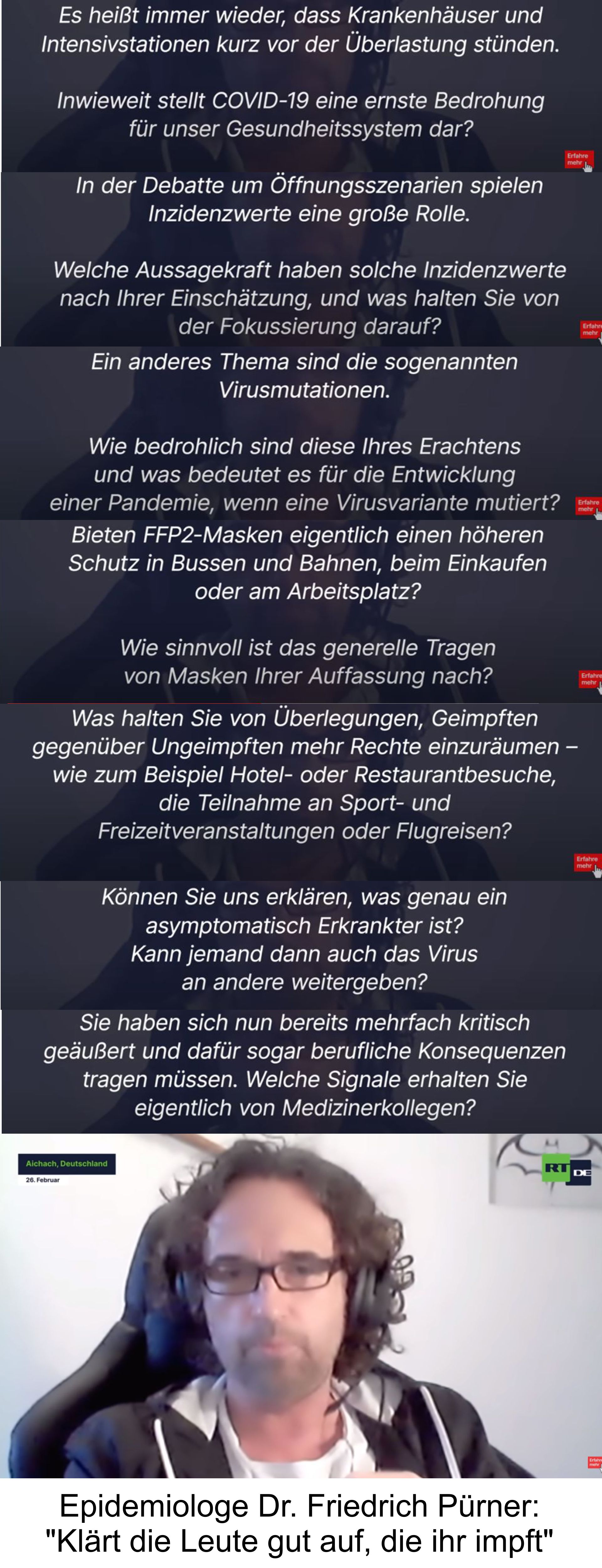 Epidemiologe Dr. Friedrich Pürner   Klärt die Leute gut auf, die ihr impft